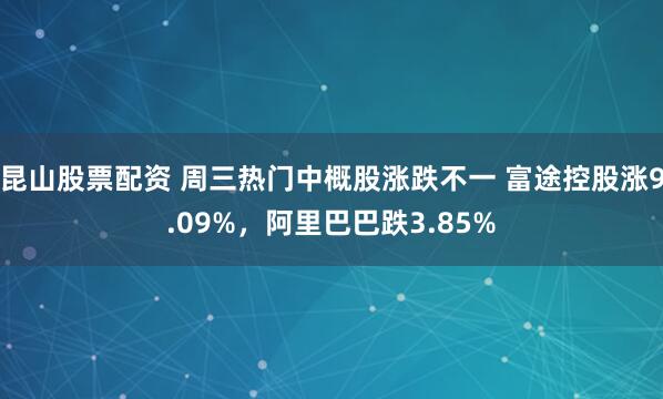 昆山股票配资 周三热门中概股涨跌不一 富途控股涨9.09%，阿里巴巴跌3.85%